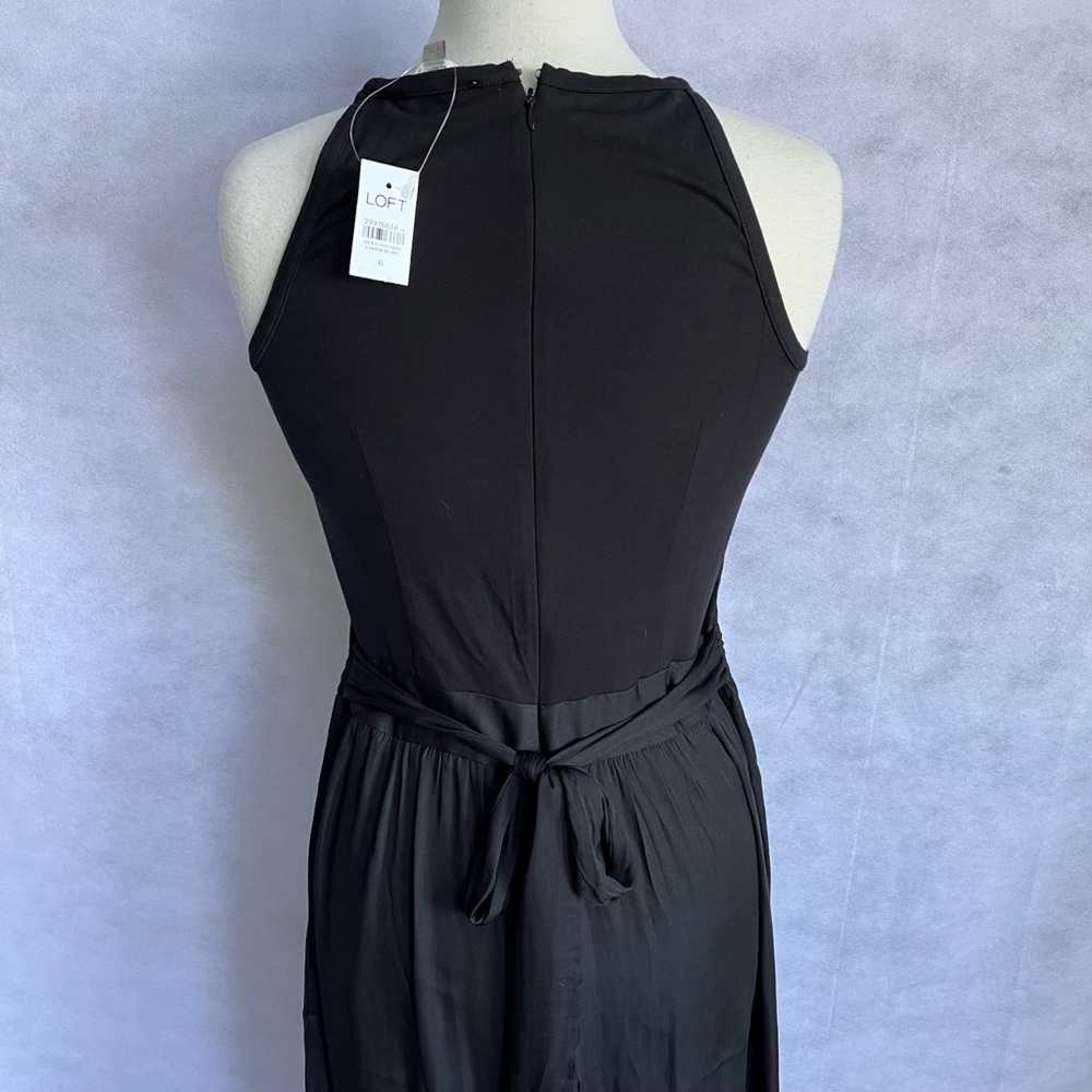 NWT LOFT, Mixed Media,Flare Black Dress size 6 - Picture 8 of 11